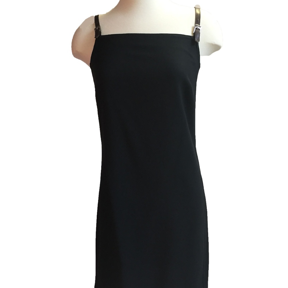 NWT DKNY black LBD with brown leather? straps